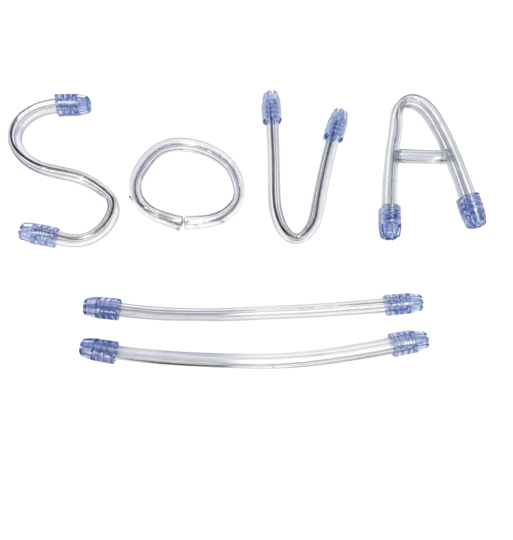 شافطات لعاب SOVA مثنية على شكل كلمة SOVA